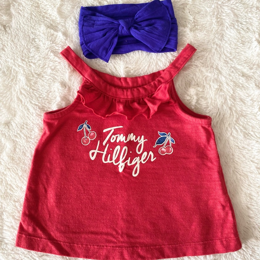 Tommy Hilfiger Baby Girl Tank Top w/ Matching Headband